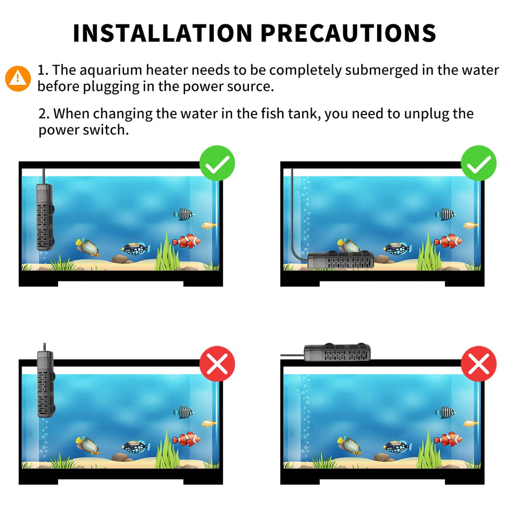 HiTauing heater with strong suction cups for secure tank installation