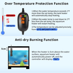 HiTauing aquarium heater temperature control helps maintain stable tank conditions for healthy fish.