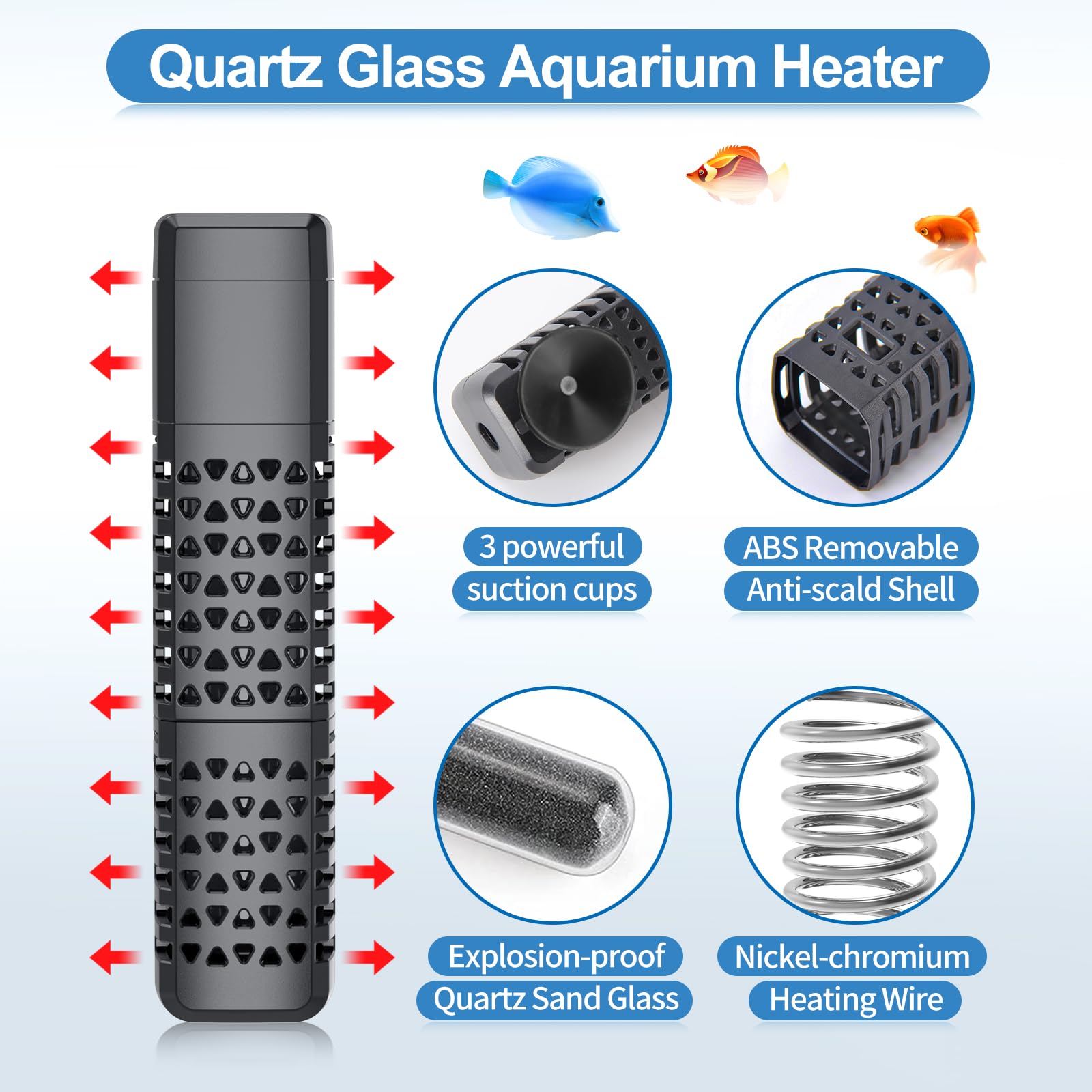 HiTauing water sensor stops heating when out of water for safety.
