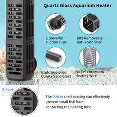 HiTauing aquarium heater water sensor prevents overheating and dry-running for safer setups.