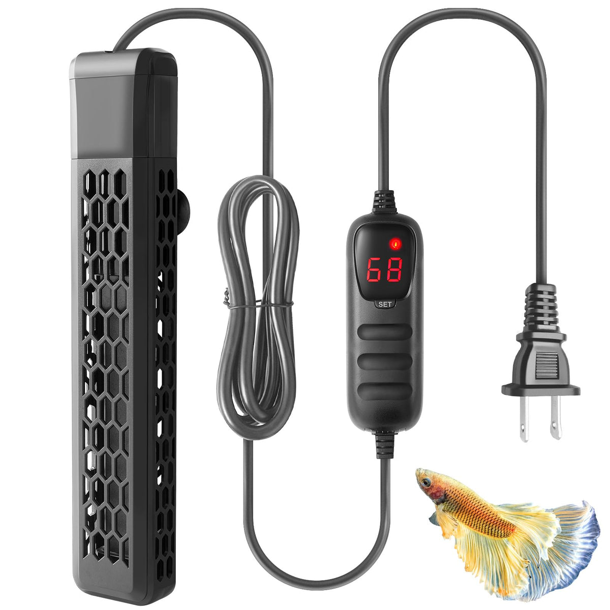 Hitop 200W PTC heater front view showing compact, reliable warmth