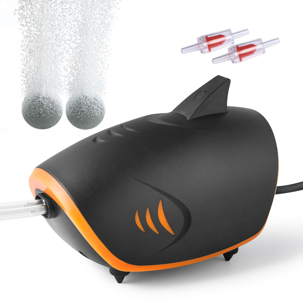 Hitop 4W 110GPH aquarium air pump front view with quiet operation for calm tanks