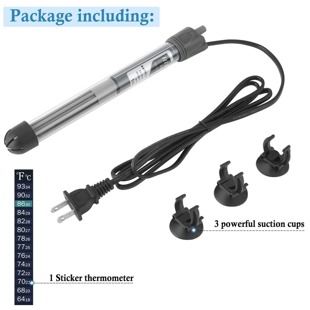Hitop heater maintains stable tank temp within ±2°F for consistent environment.