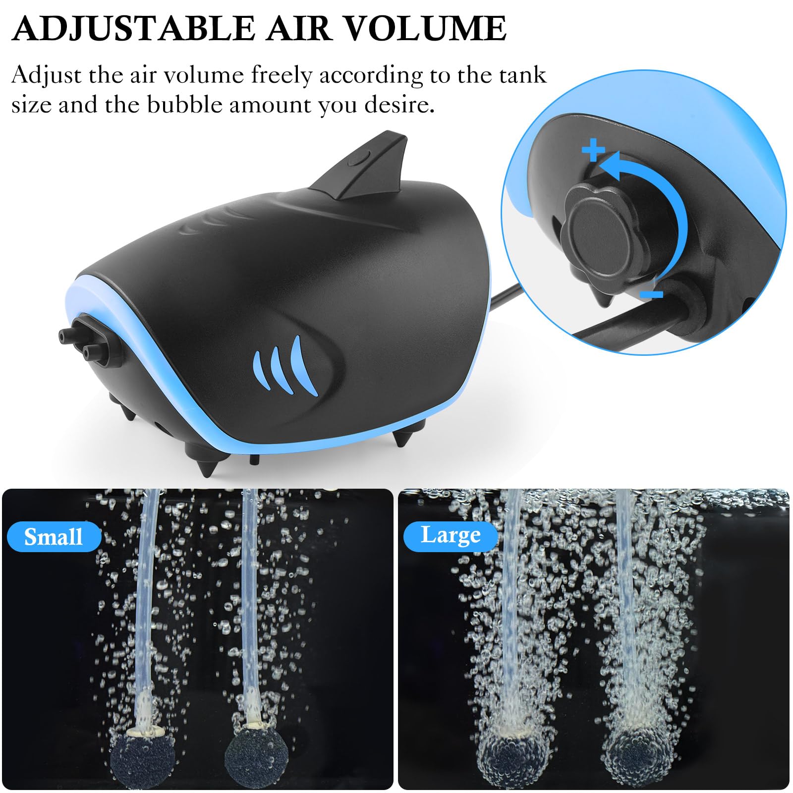 Hitop air pump bottom rubber feet minimize vibration and noise