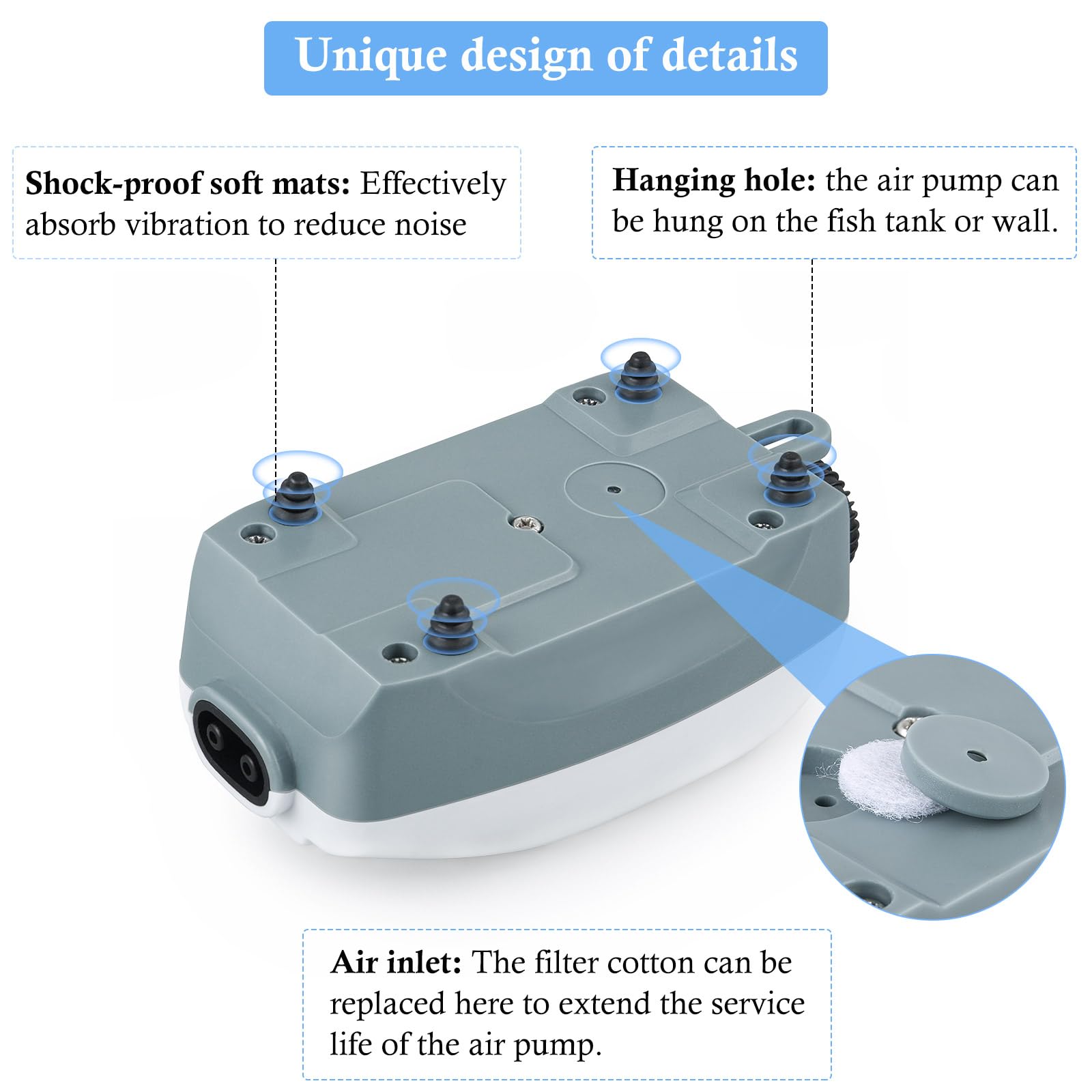Hitop air tubes, suction cups, and T-connector for setup.