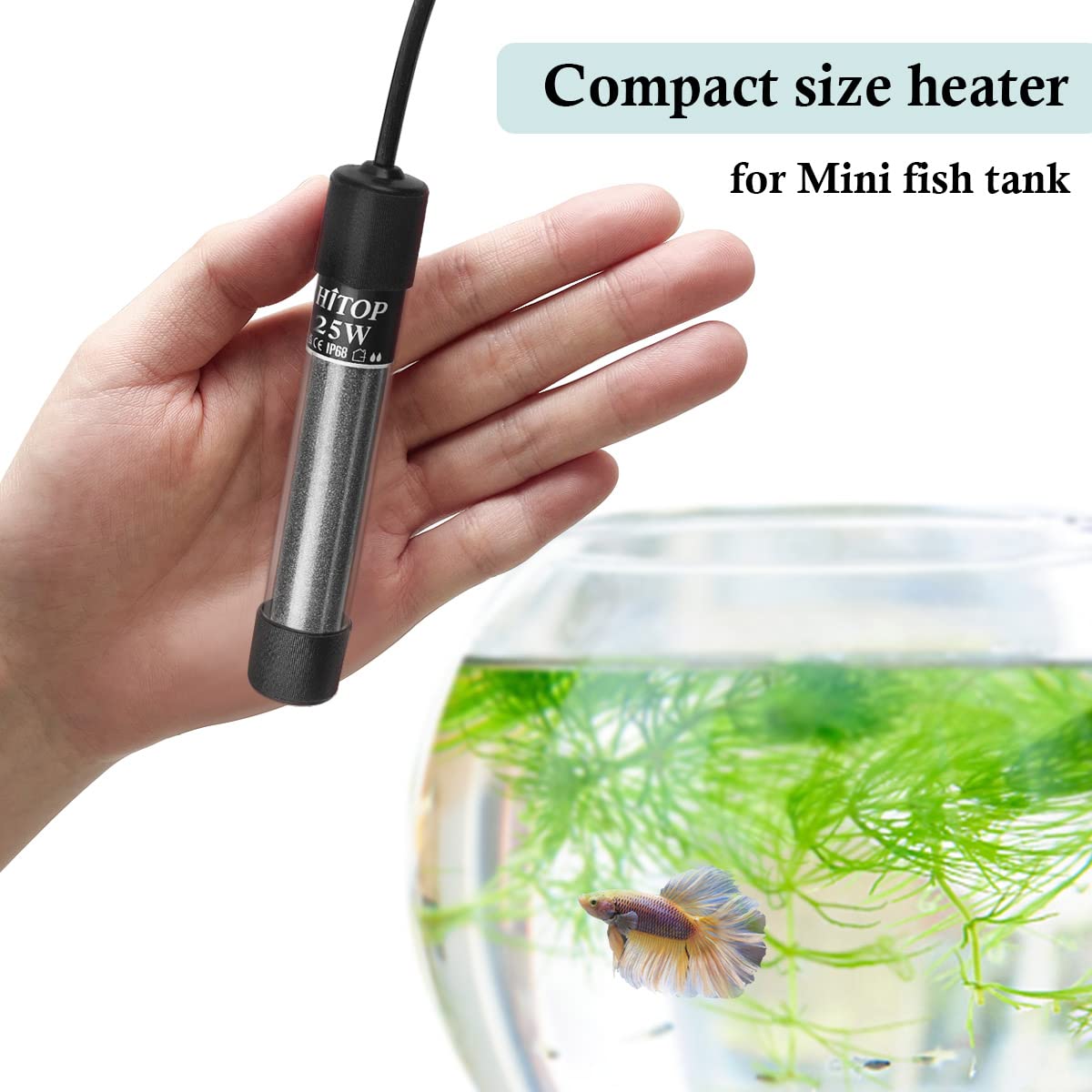 hitop compact 25w heater digital controller close-up for easy temp adjustments