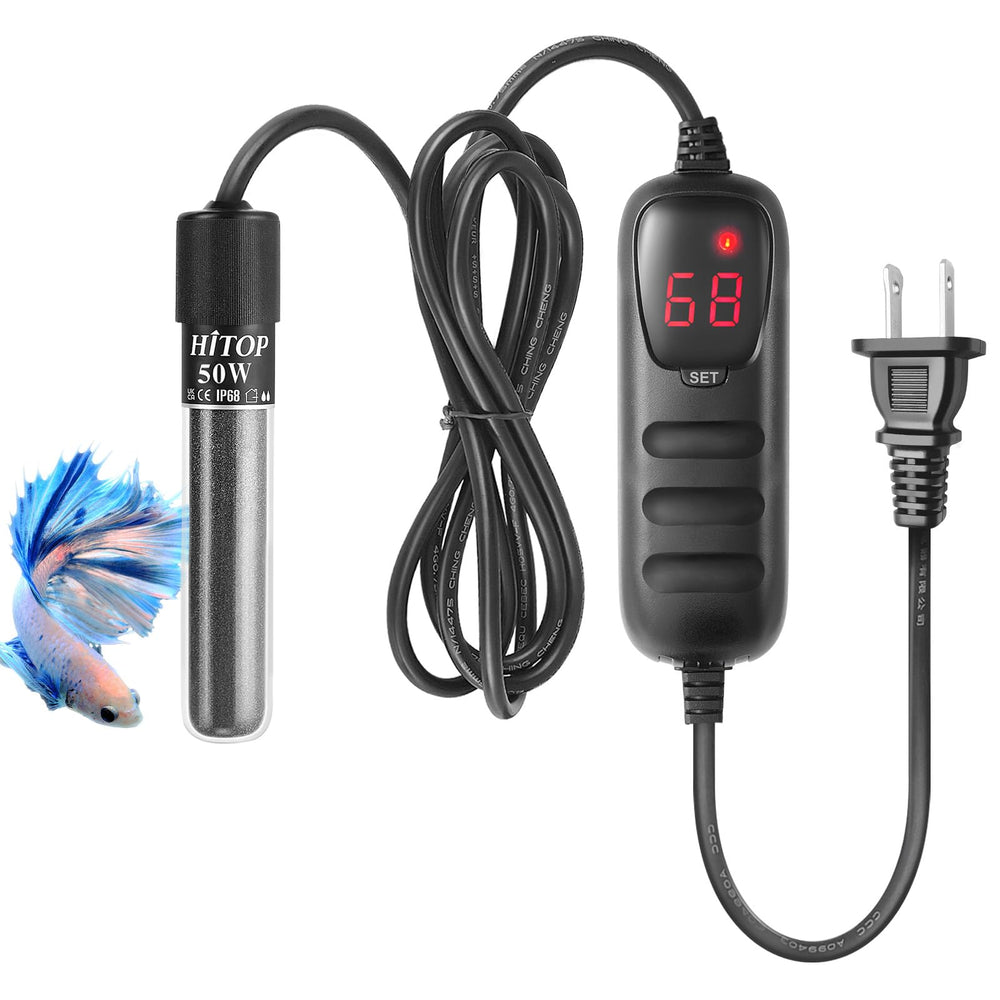 HITOP Mini 50W heater with digital controller, front view for precise temperature control