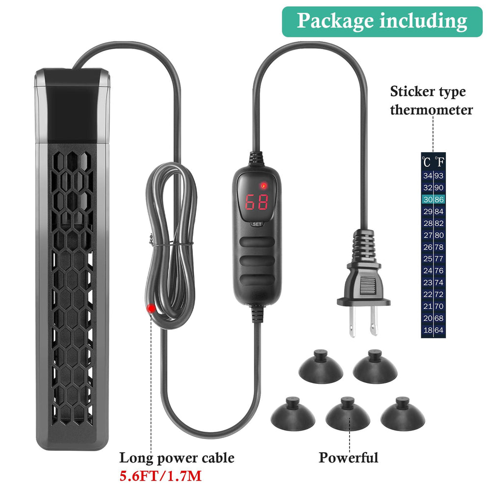 Hitop heater with five suction cups and long cord for stable mounting