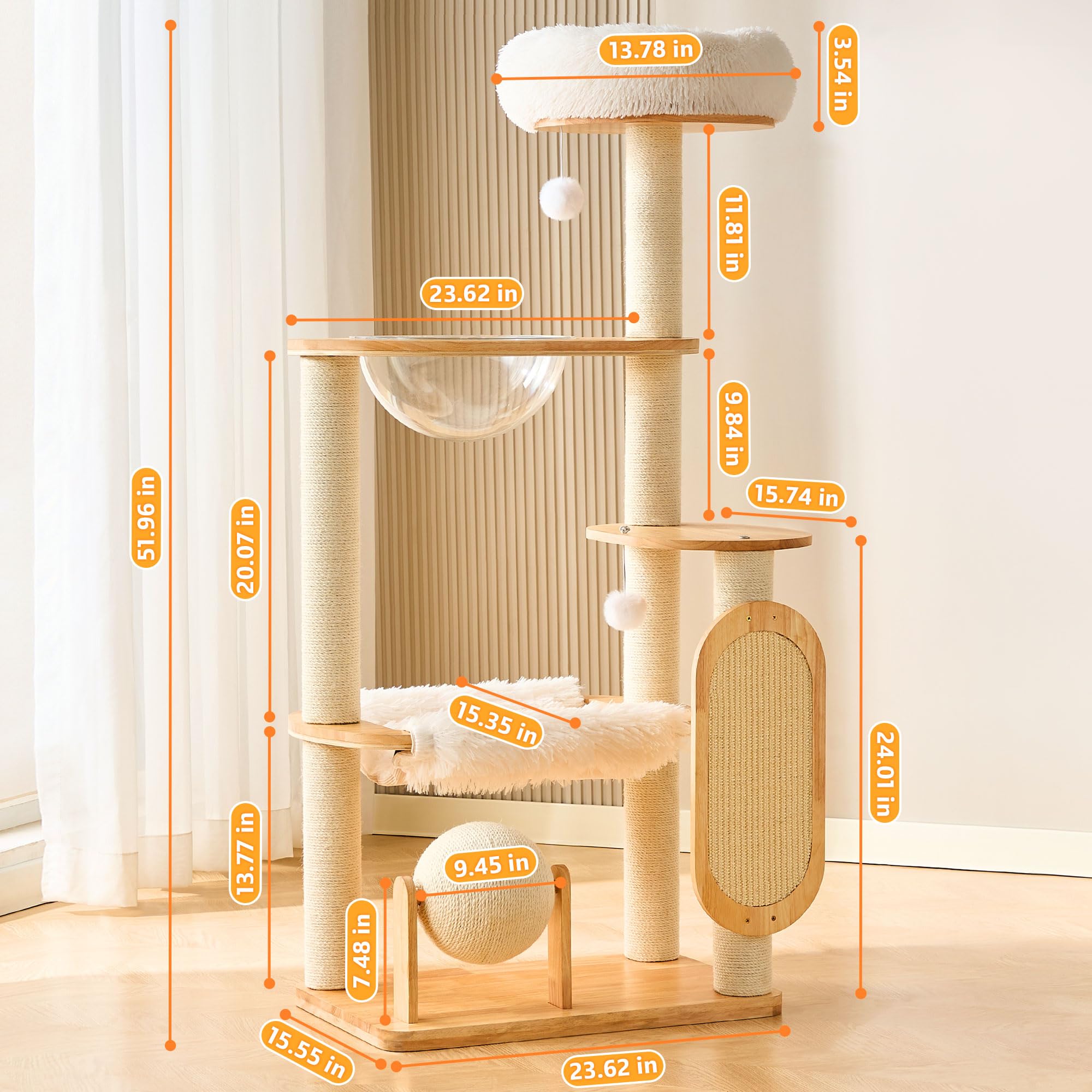 HITTITE corner-friendly cat tree fits neatly into rooms