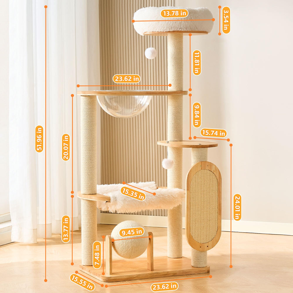 HITTITE corner-friendly cat tree fits neatly into rooms
