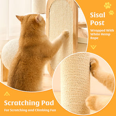 HITTITE cat tree scratching post wrapped in white sisal rope
