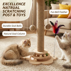 HivaolJoy sisal surface provides a durable scratching area for indoor cats.