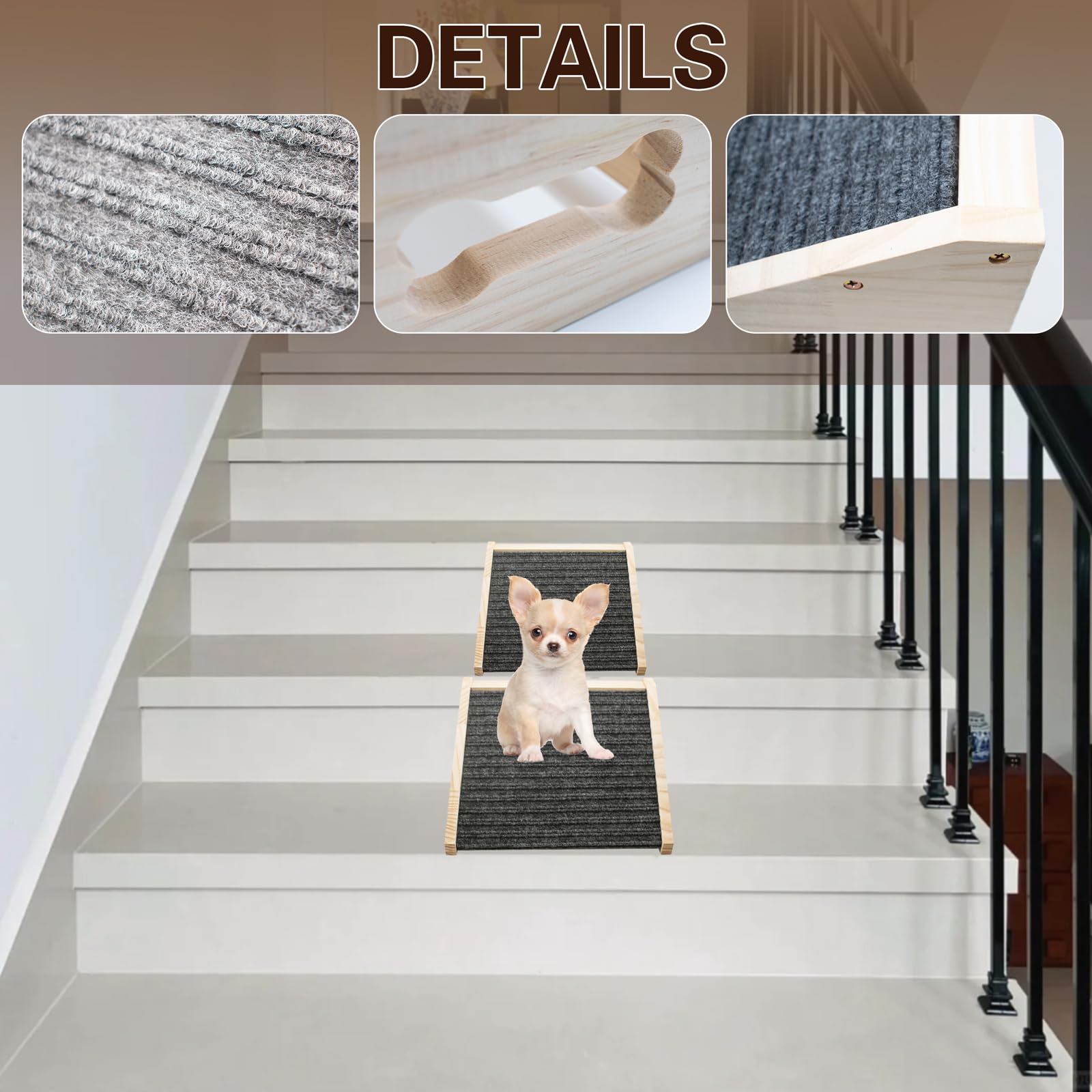 Hiyoo dog ramp helps pets navigate stairs and sofas confidently.