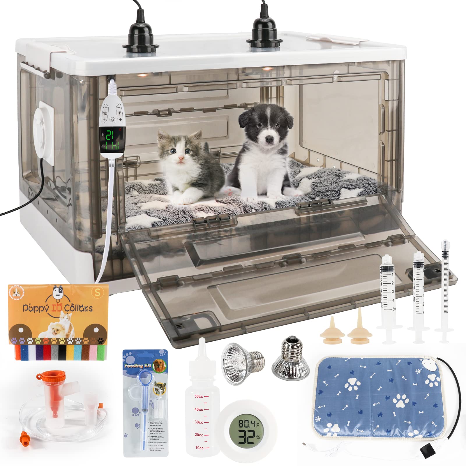 HKDQ Puppy Incubator temperature and humidity display for easy monitoring