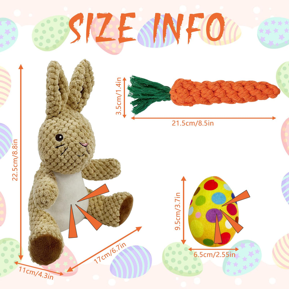 Hlimior Easter dog squeaker egg plush for engaging fetch and curiosity.