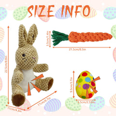 Hlimior Easter dog squeaker egg plush for engaging fetch and curiosity.