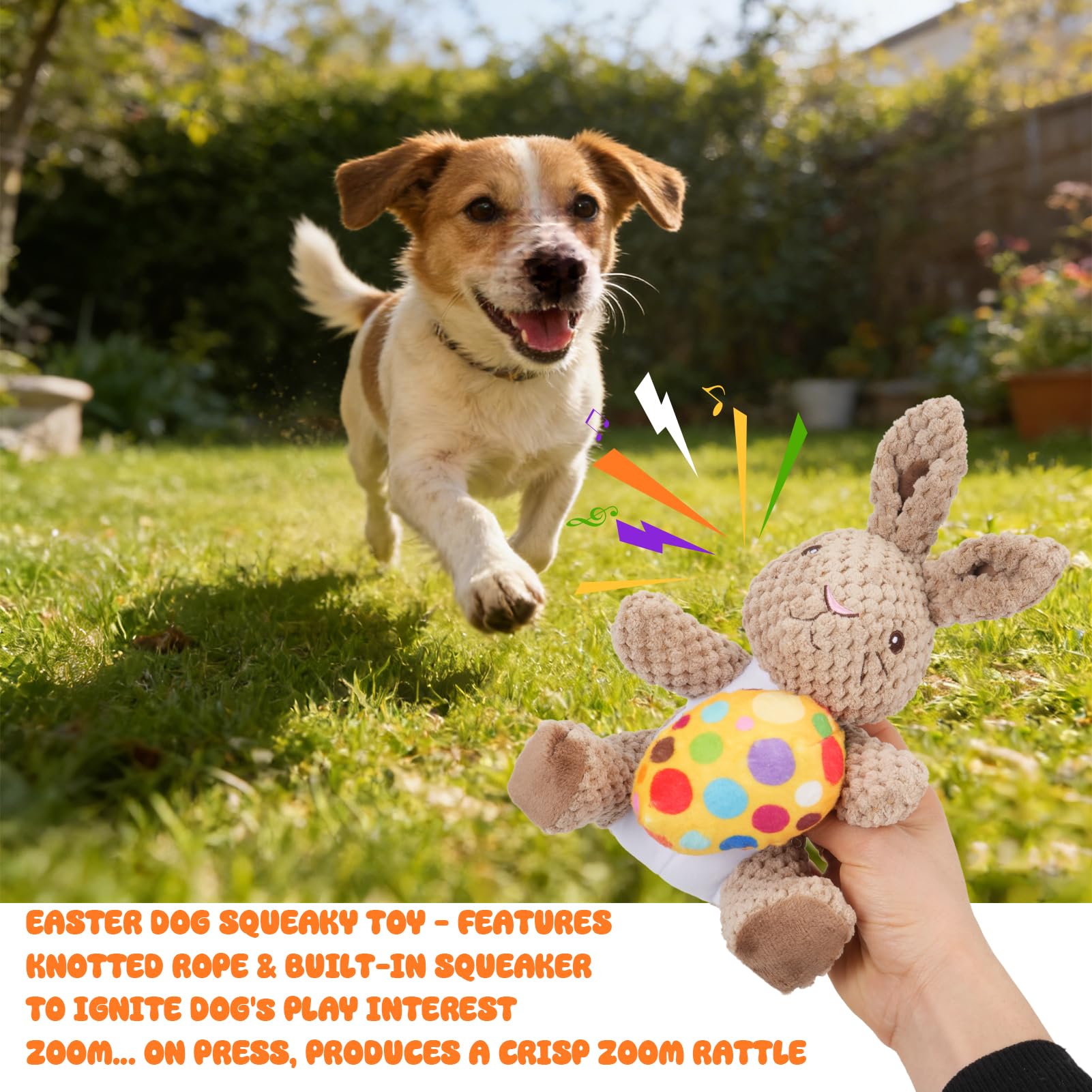 Hlimior Easter toy set rabbit close-up reveals soft texture for gentle play.