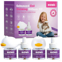 HLOBNI Cat Calming Diffuser plugged in creates a calming home for cats.