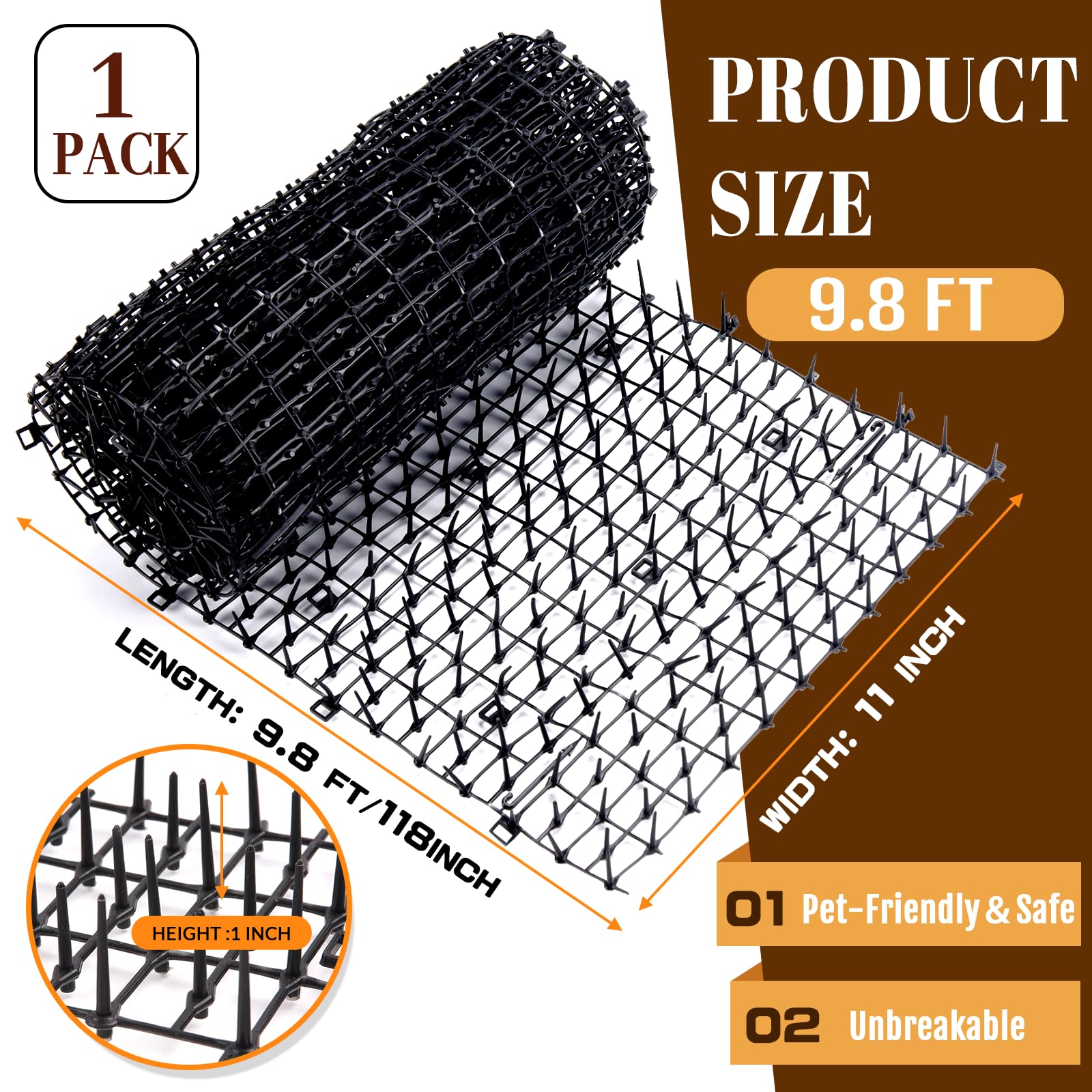 Hmdivor cat scat mat deters scratching near furniture with gentle spikes.