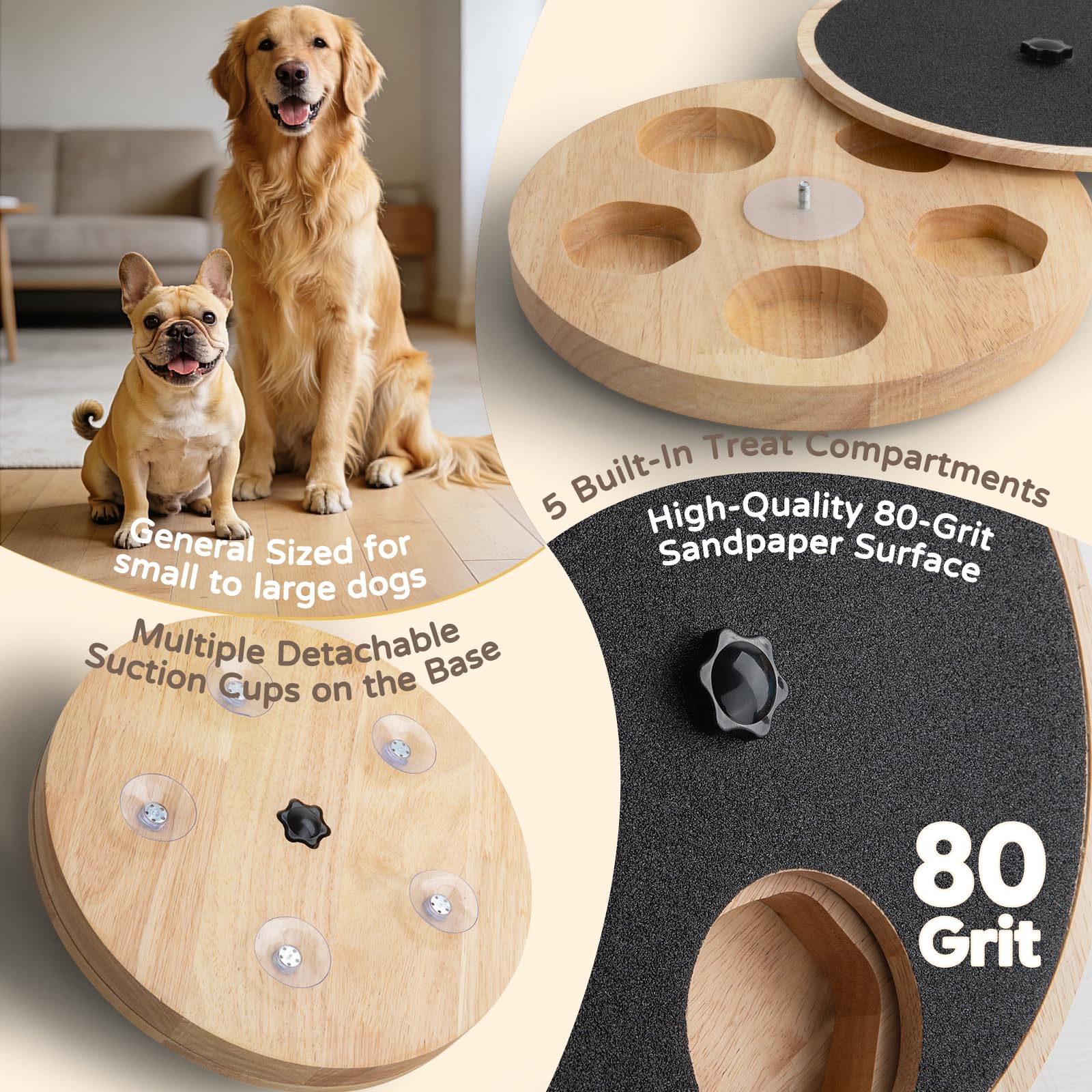 HMEEN 360 degree spinning surface ensures even nail filing across all claws