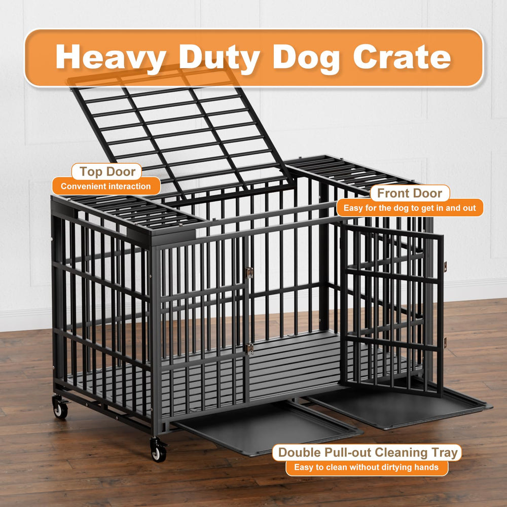 HMHTCT upgraded metal base improves dog comfort and crate stability.