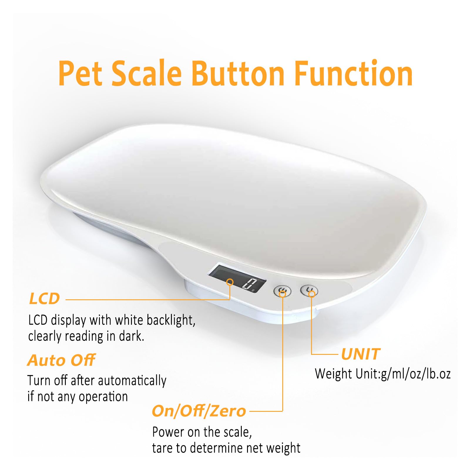 HMRCYTE kitten weighing scale with LCD readout for precise measurements.