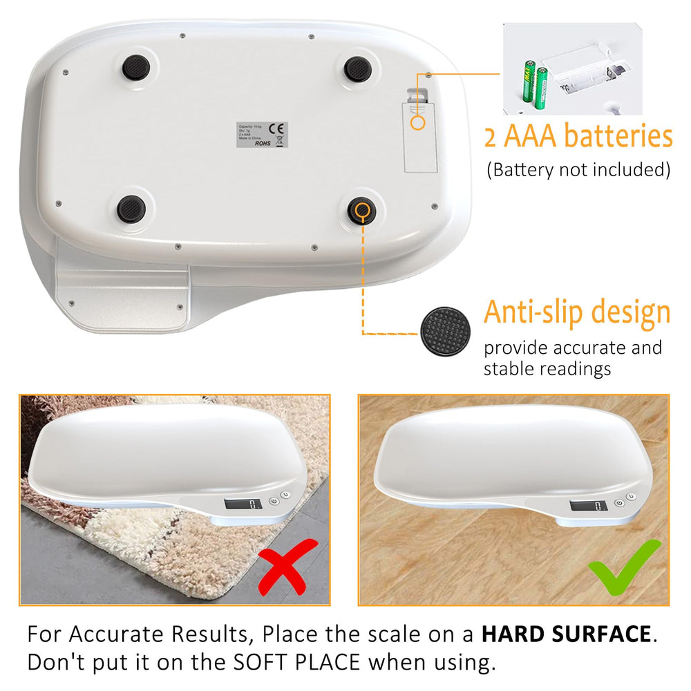 HMRCYTE pet food scale enables accurate kitchen weigh-ins for portion control.