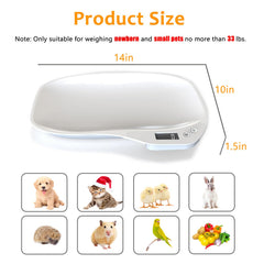 HMRCYTE puppy scale with 14x10 inch display for easy growth tracking.