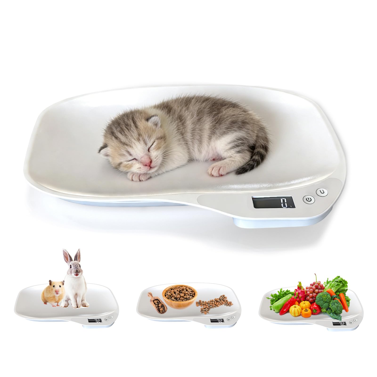 HMRCYTE small animal scale with tray top view, ideal for accurate newborn pet weighing.