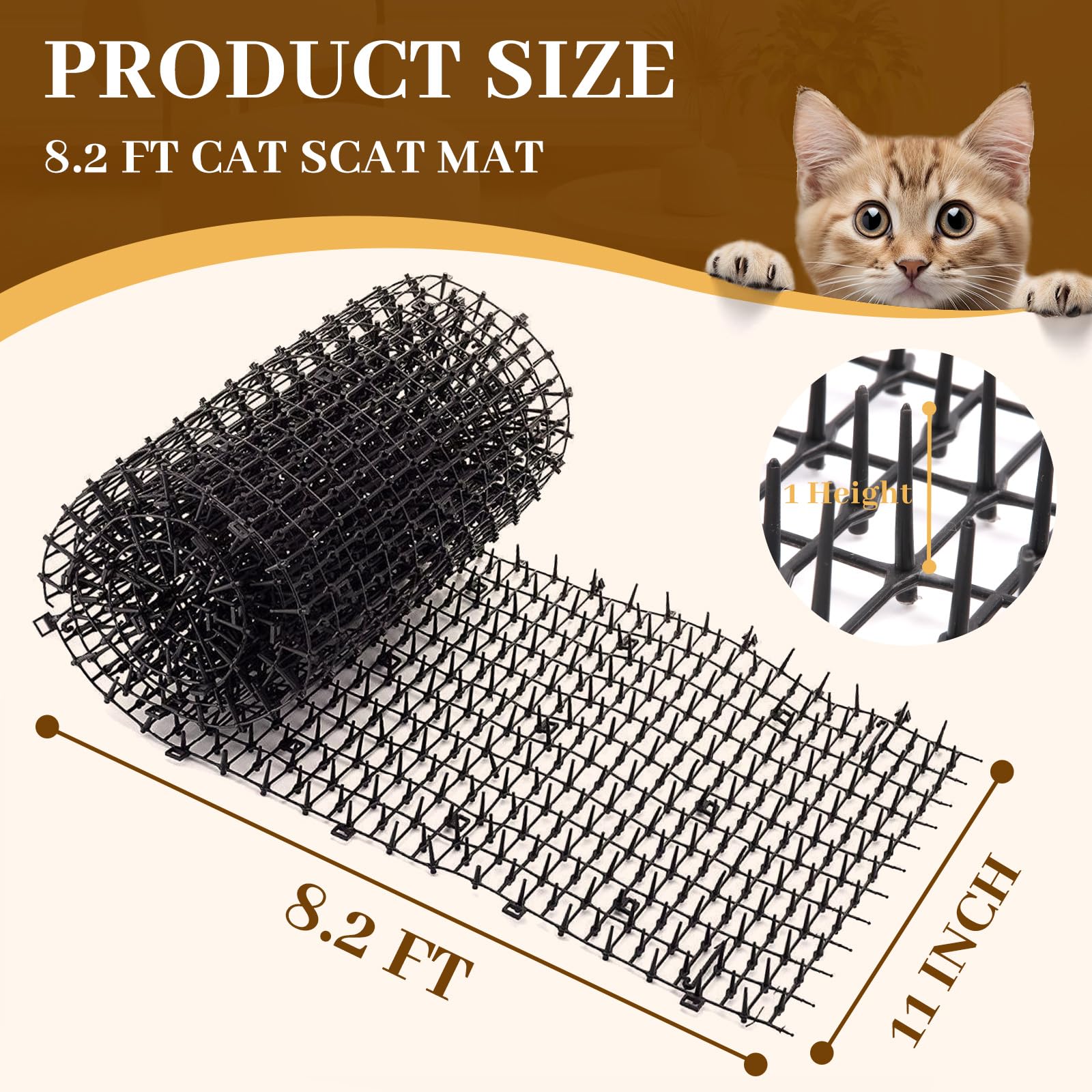 Hmyomina cat scat mat cut-to-fit wraps around pots and trees.