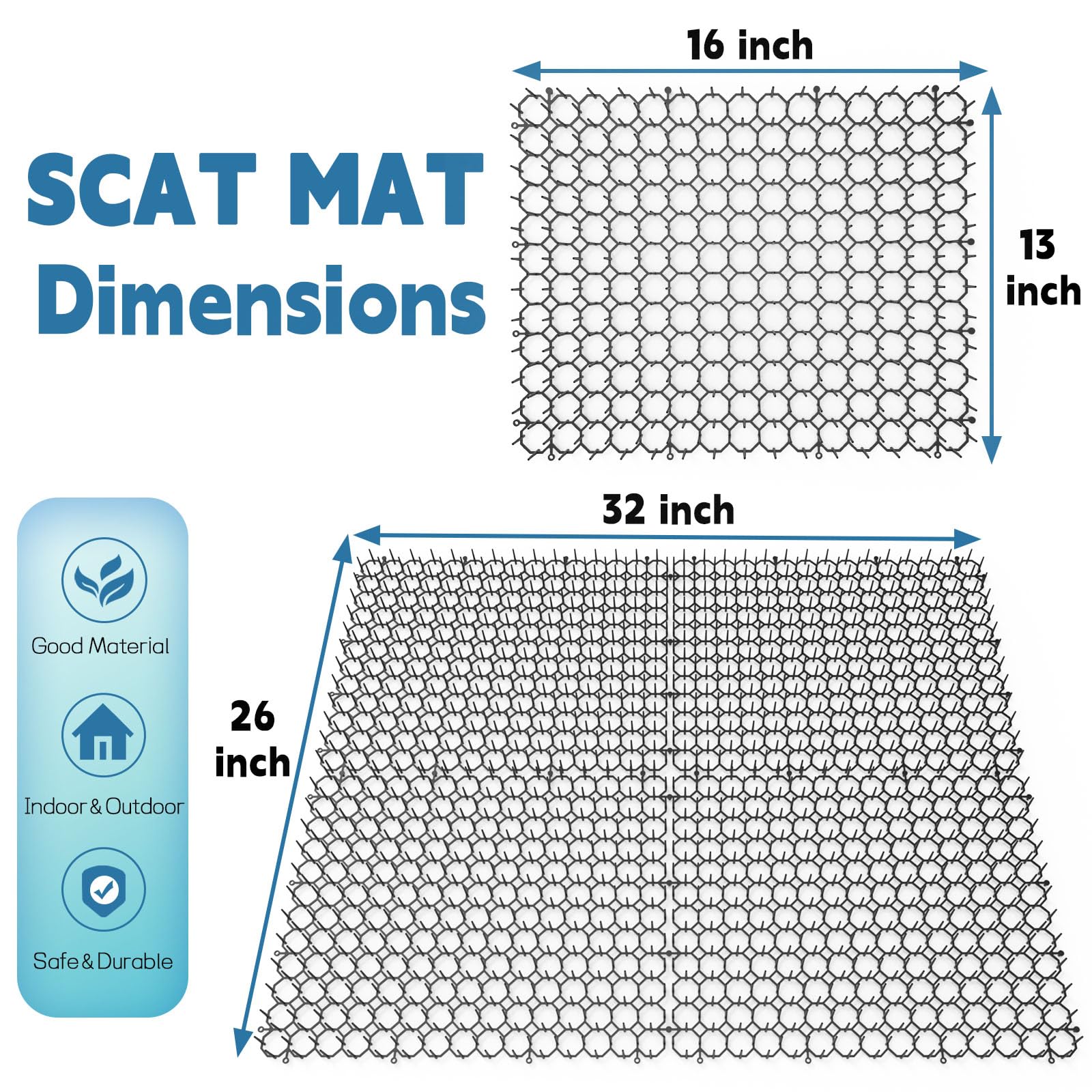 Hmyomina scat mat installation kit protects indoor furniture and car hoods.
