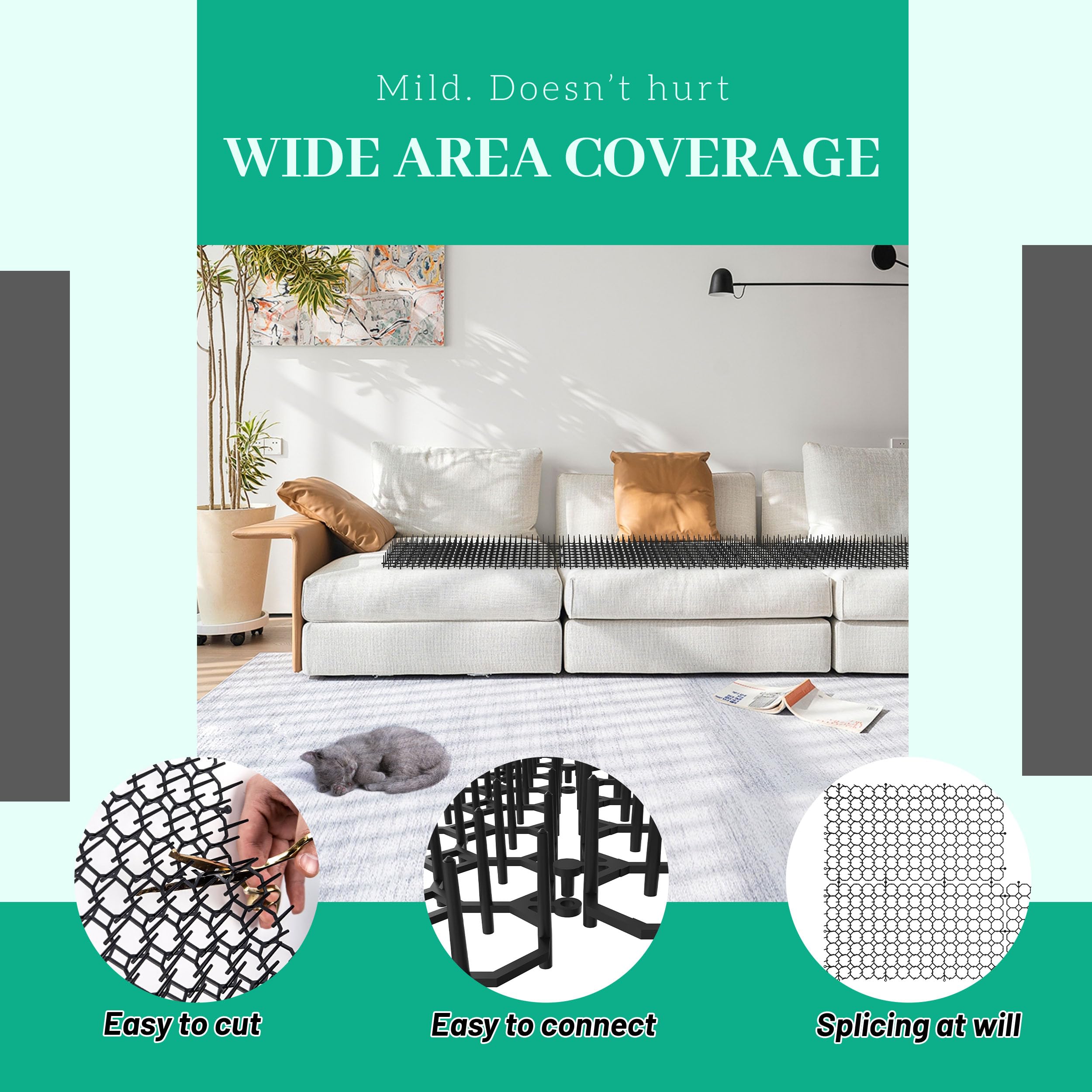 Hmyomina durable, weather-resistant scat mat for outdoor use.