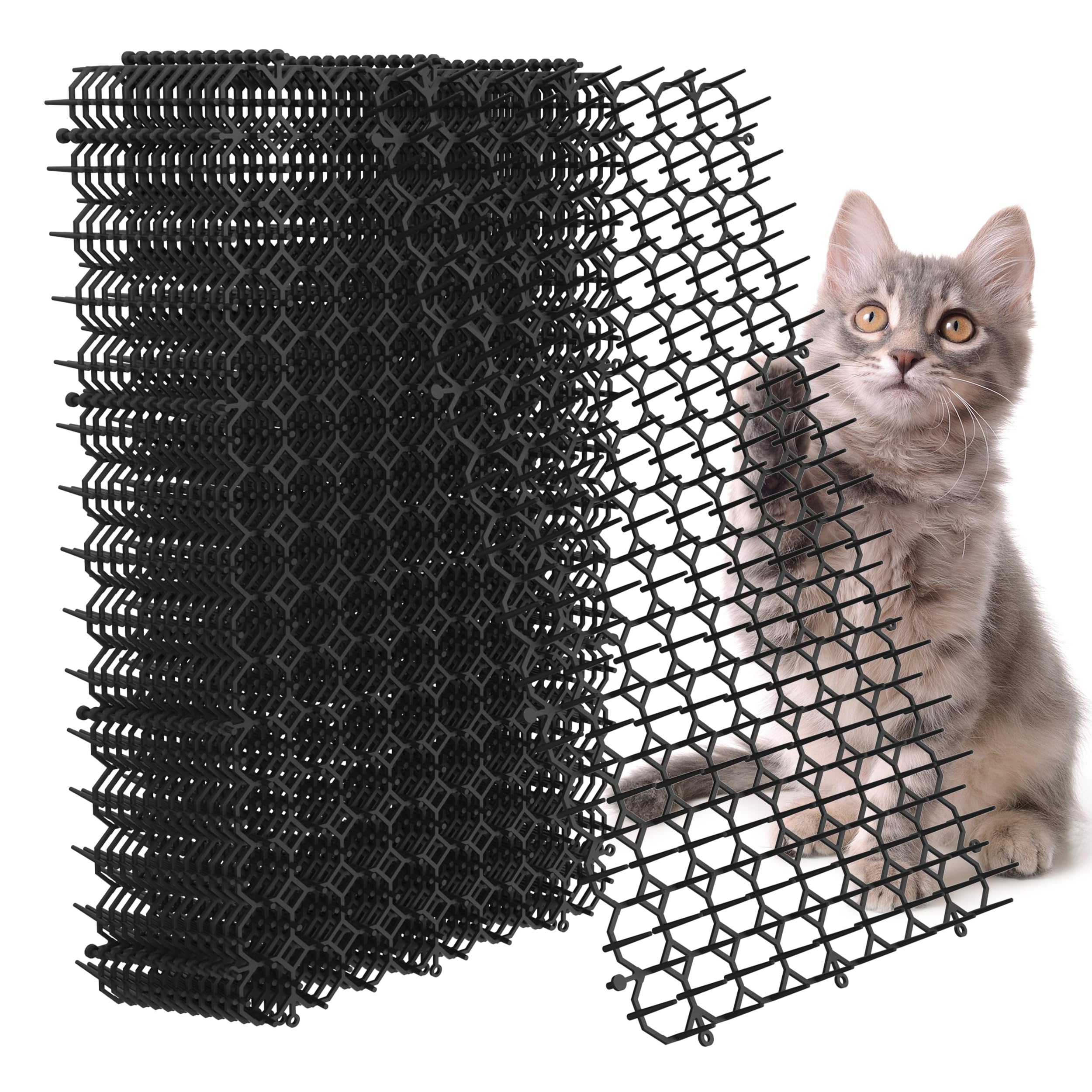 Hmyomina scat mat 16x8 inches deters cats indoors and outdoors from counters and beds.