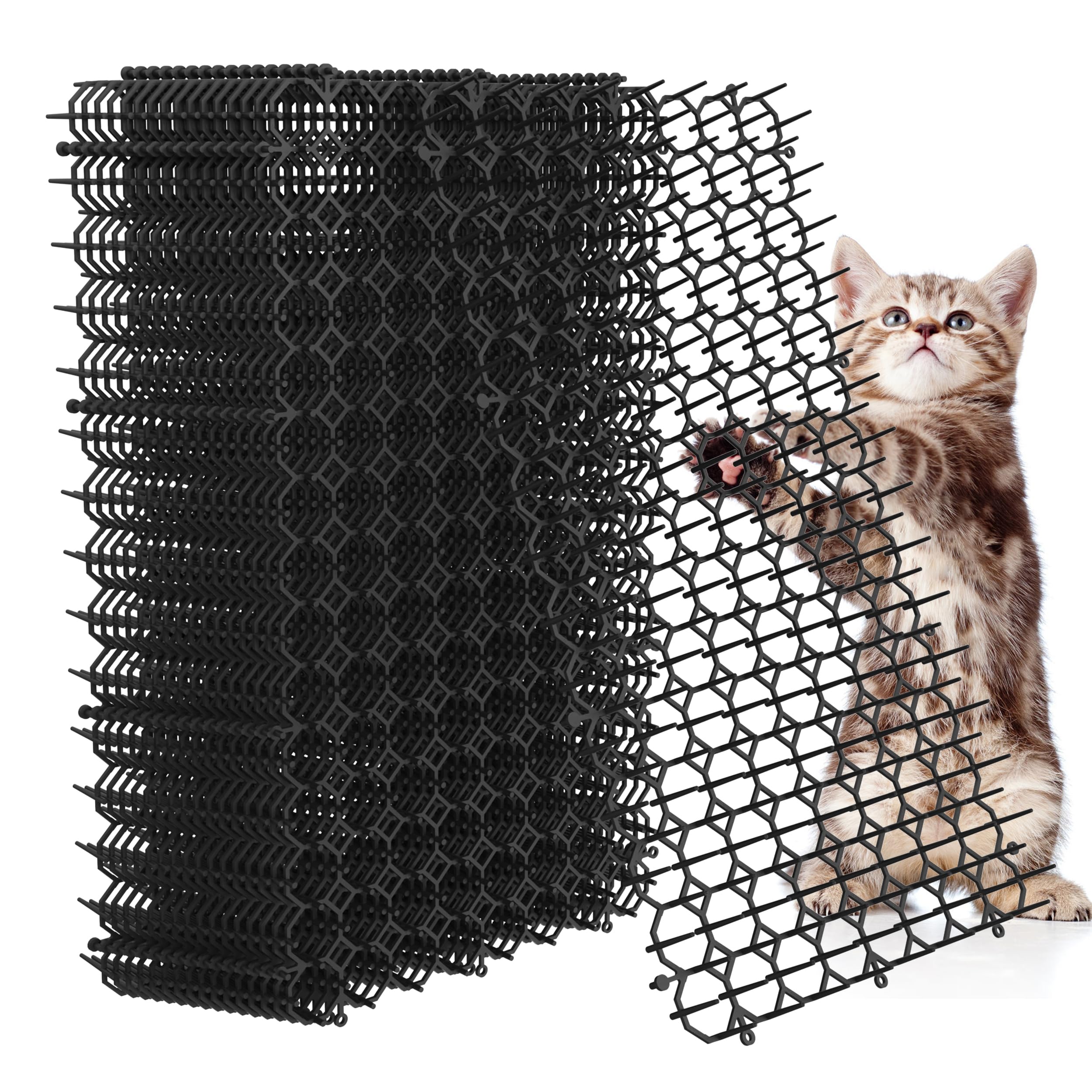 Hmyomina scat mat with spikes deters cats indoors and outdoors, protecting furniture.