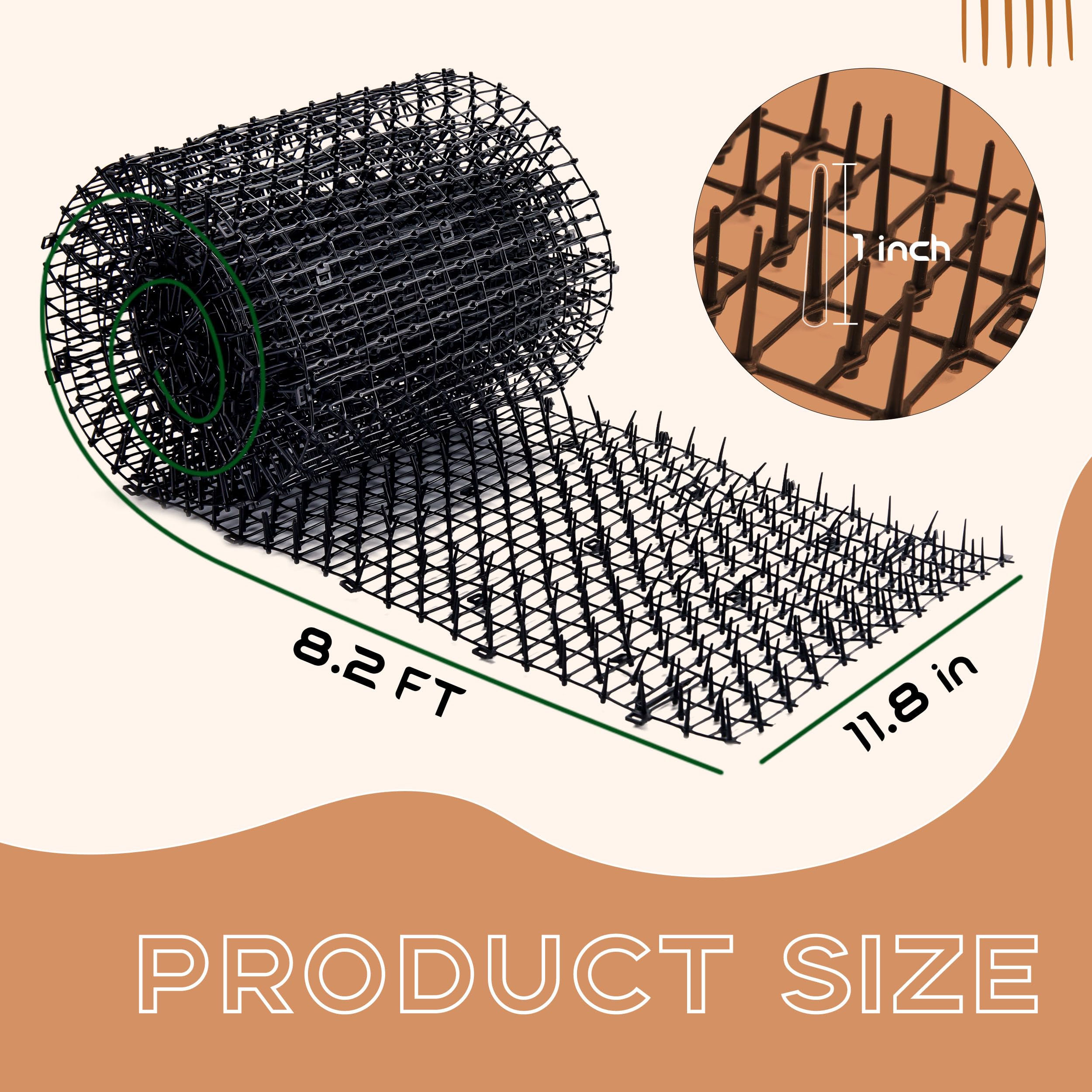 Hmyomina scat mat installed on fence for hassle-free pet control
