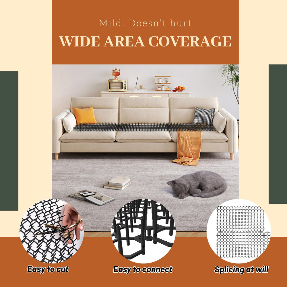 Hmyomina cat deterrent mat prevents access to plants and furniture.