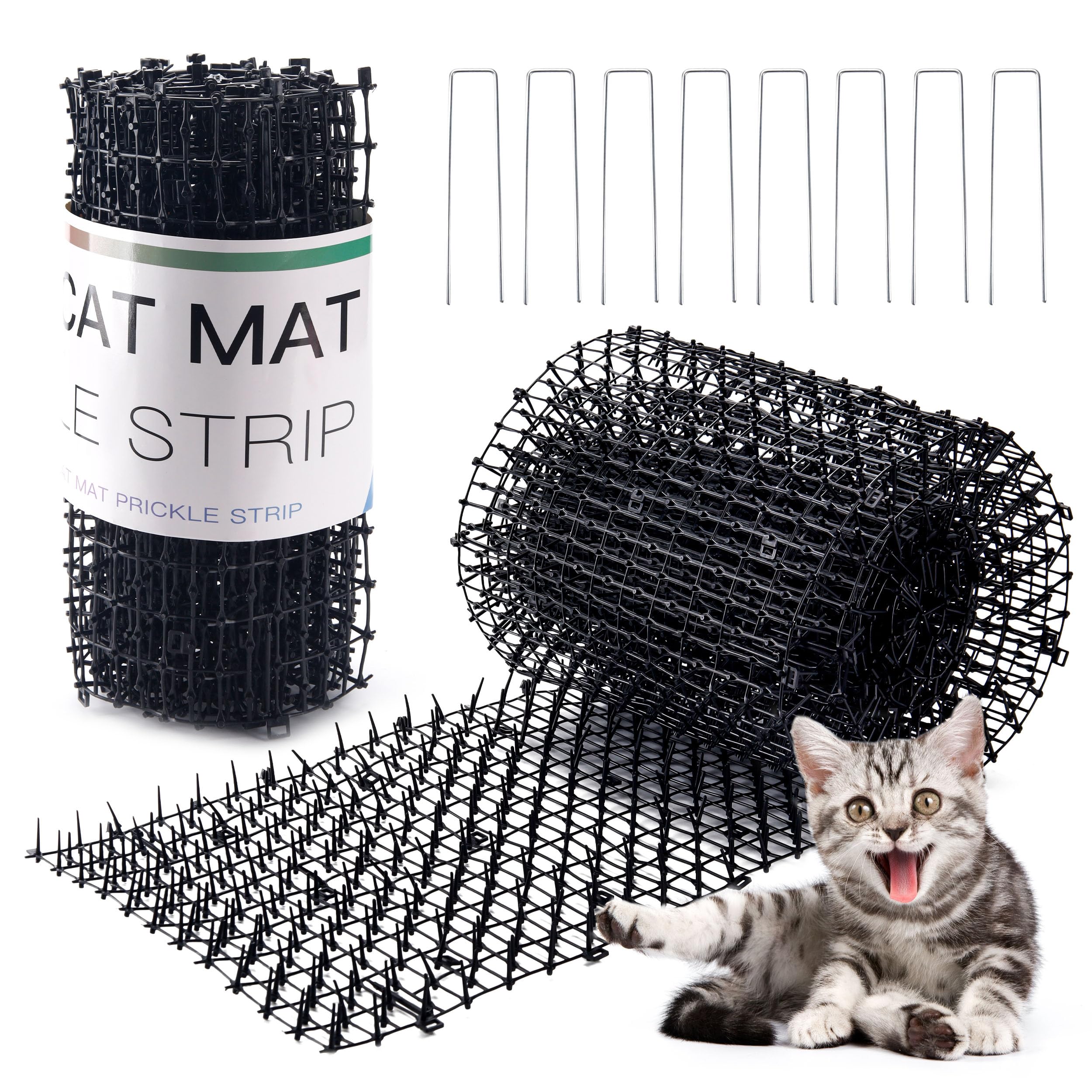 Hmyomina scat mat outdoor protector with spikes deterring pets from lawn