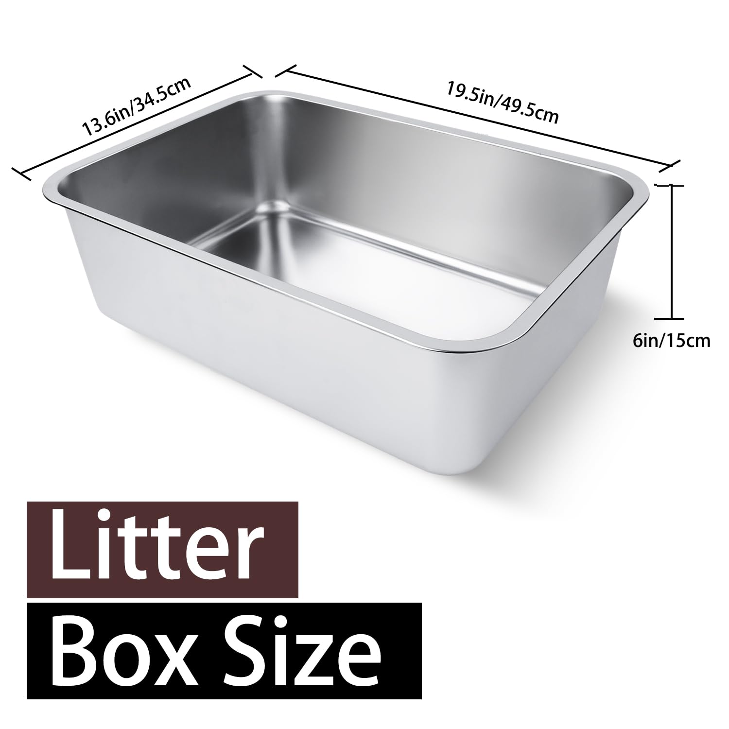 HNeekyr odorless stainless steel litter box reduces smells and is easy to clean