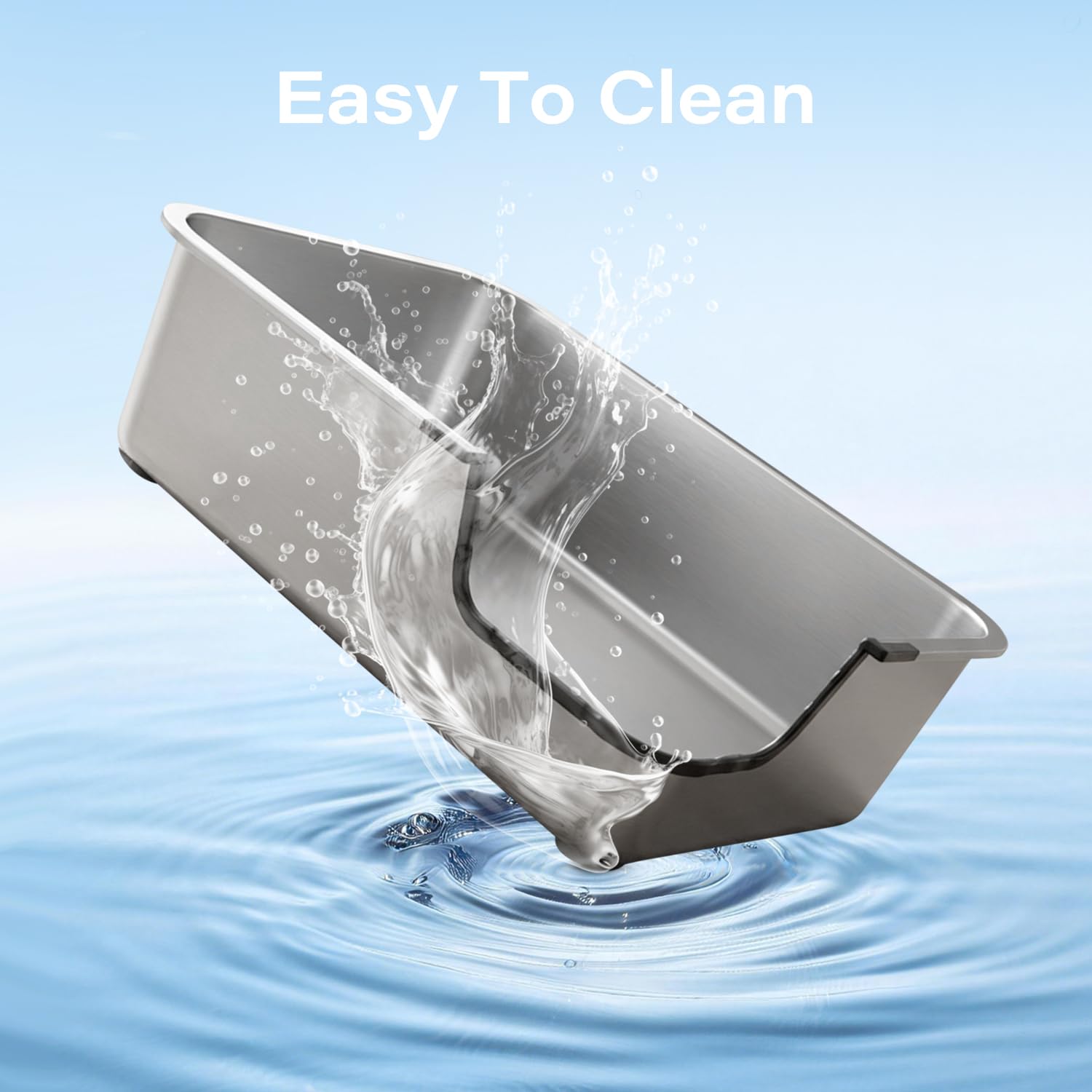 HNeekyr stainless steel litter box cleans easily with non-porous surface