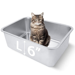 HNeekyr open-top stainless steel litter box improves airflow and comfort for cats