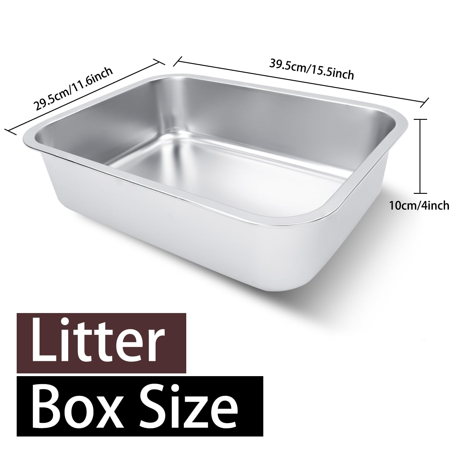 HNeekyr stainless steel odorless litter box bottom minimizes smells and simplifies cleaning.