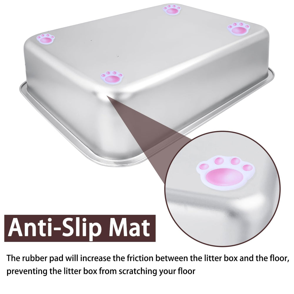 HNeekyr stainless steel odorless litter box surface resists smells between cleanings
