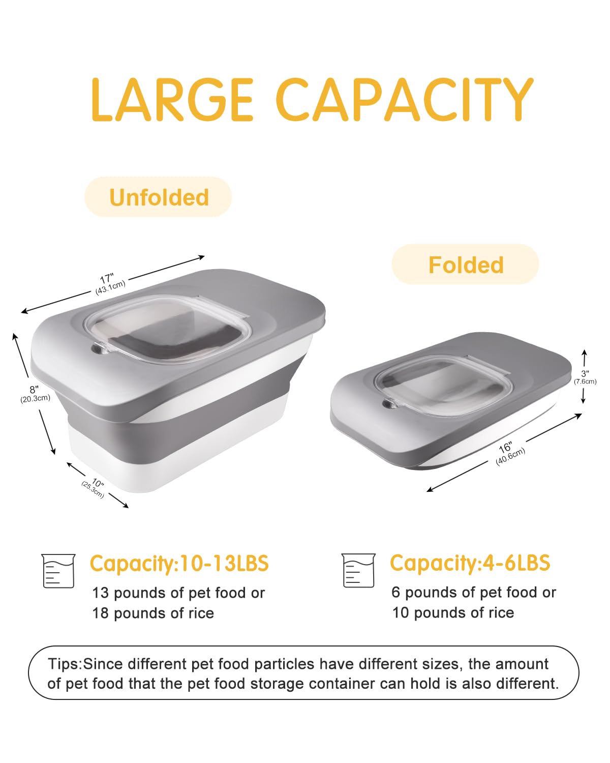 HOYTAMDAR collapsible container folded for compact pantry storage.
