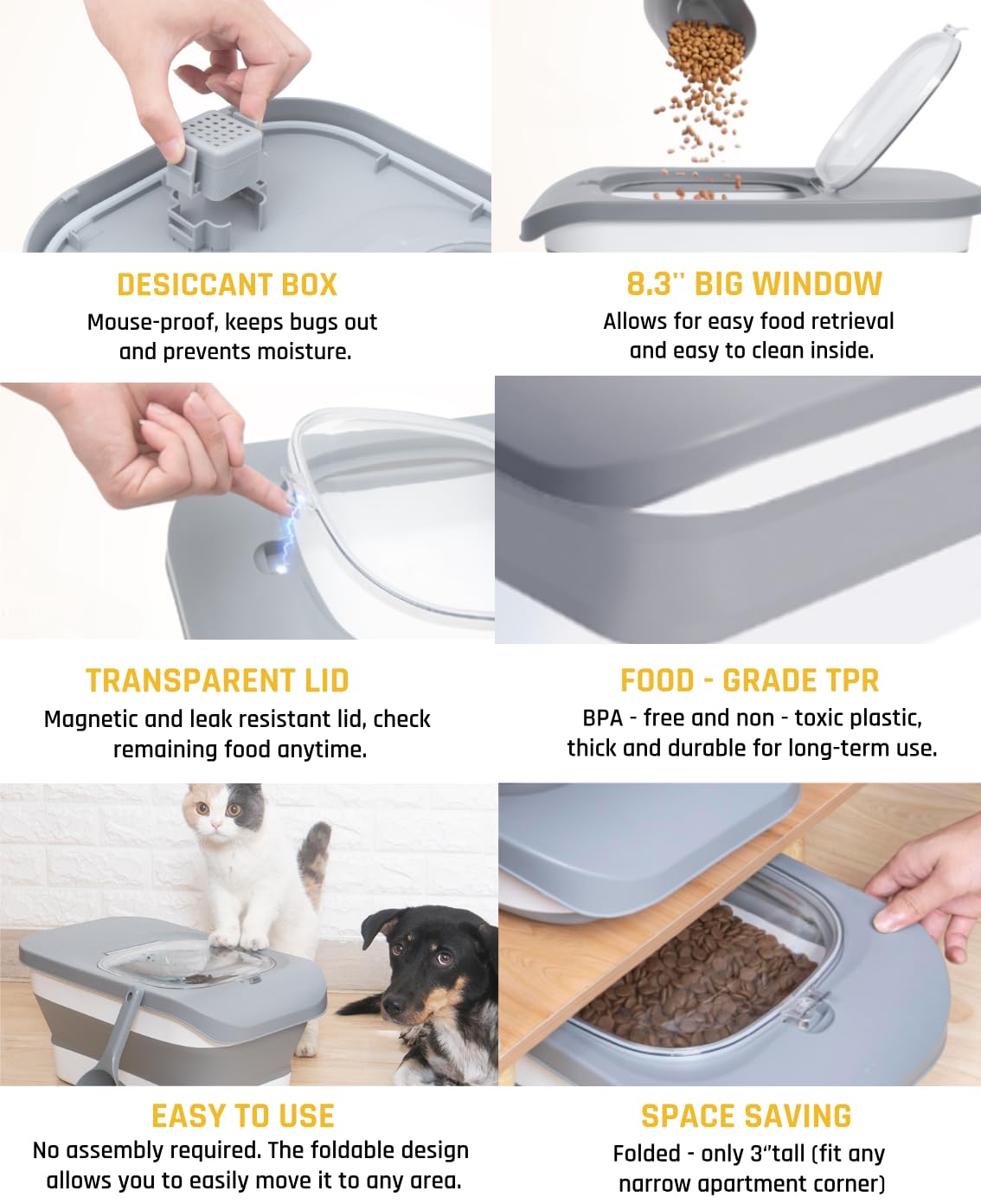 HOYTAMDAR silicone collapsible dog bowl for easy serving.