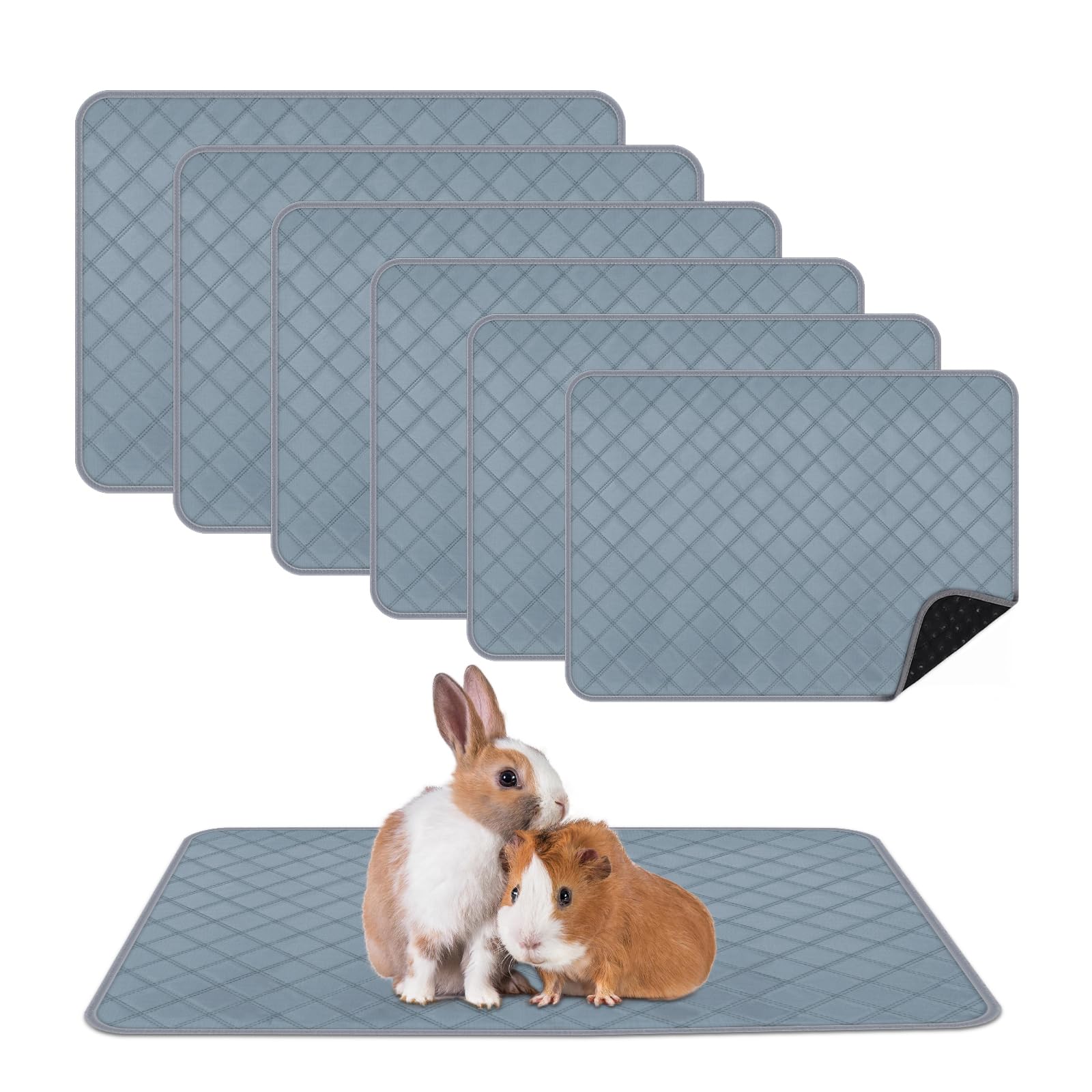 HOBBTREE guinea pig cage liner 24x18in pack 6 for reusable, easy-care bedding.