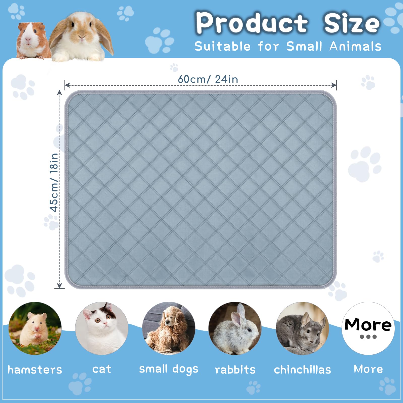 HOBBTREE waterproof pee pad with absorbent layer keeps floors dry.