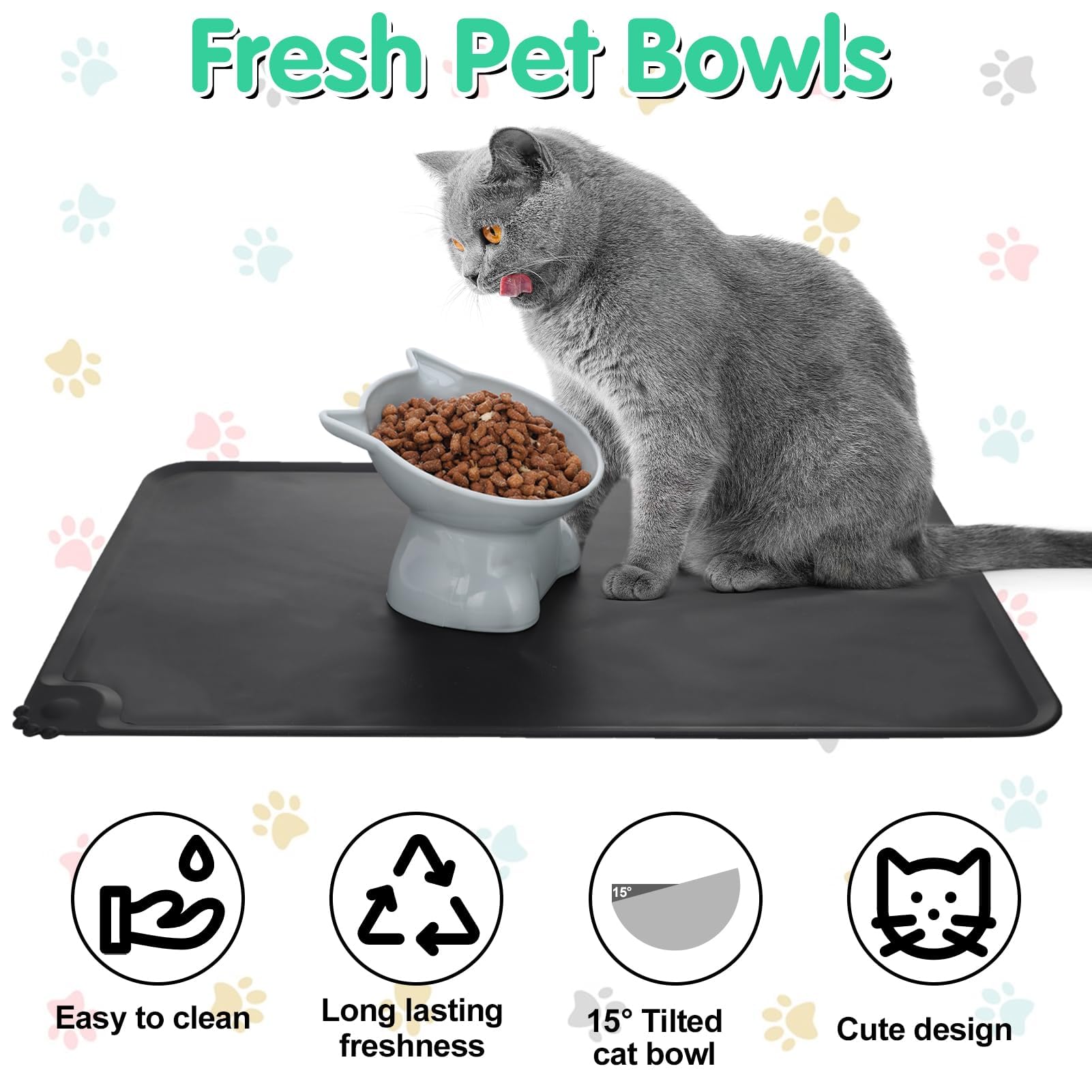 Hoemwarm silicone mat keeps bowls steady and easy to wipe clean