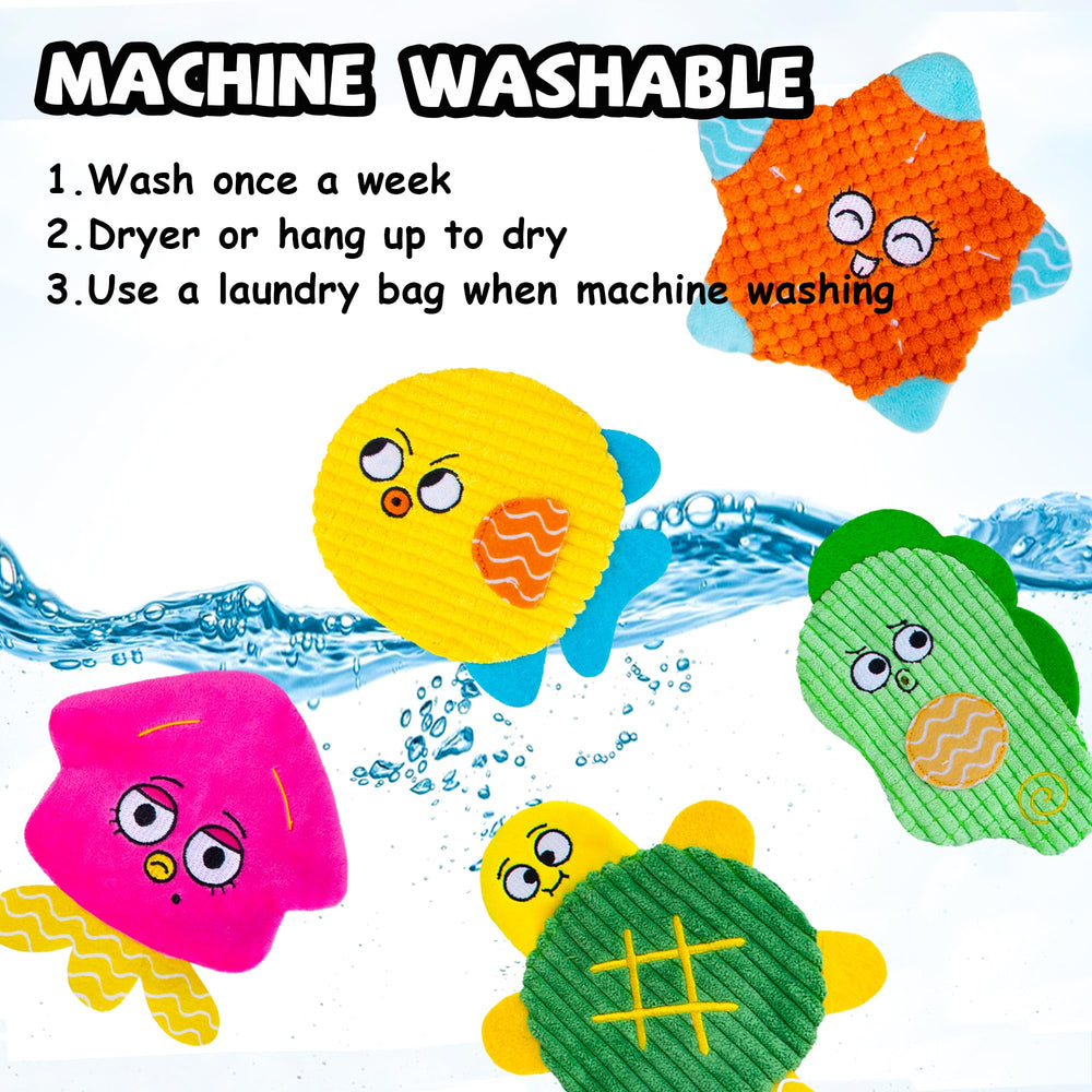 HOESDA colorful sea animal pet toy 4 sparks visual interest during playtime.