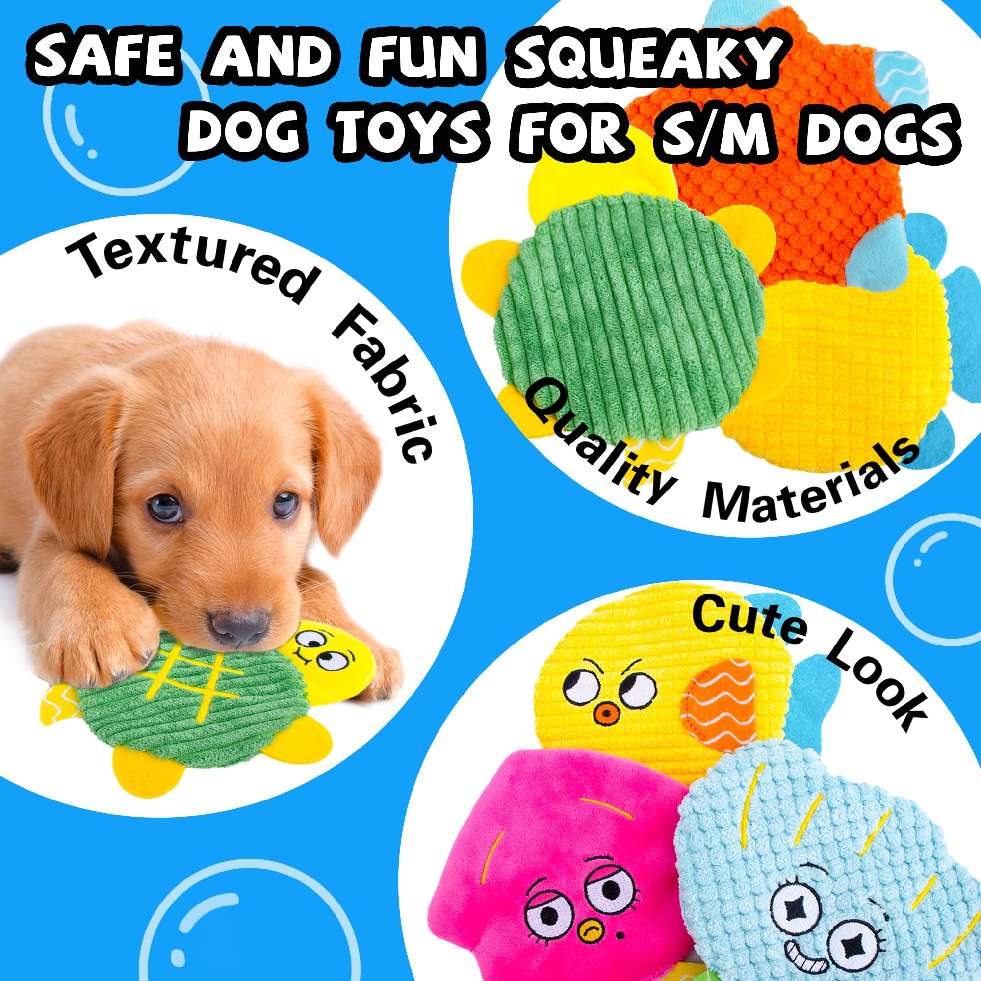 HOESDA durable squeaky dog toy sea creature 3 for long-lasting entertainment.