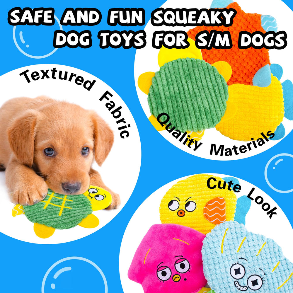 HOESDA durable squeaky dog toy sea creature 3 for long-lasting entertainment.